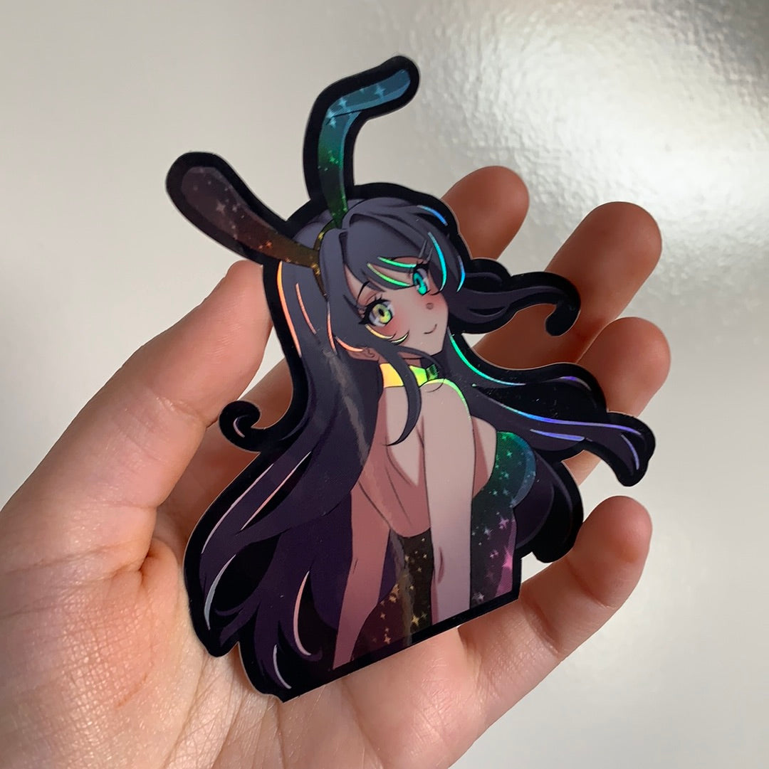 Holographic Mai Bunny Girl Sticker